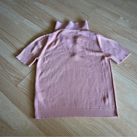 Truth by Republic Blush Pink Light Ribbed Polo Top Medium - Picture 8 of 8